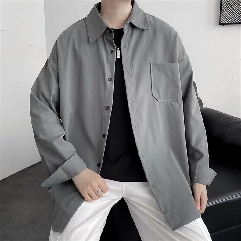 长袖衬衫春款男港风潮流C18P30,男装衬衫,星座1116-2