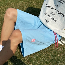 蓝色多巴胺短裤男冰丝速干夏薄款泳裤情侣潮牌休闲可下水沙滩裤子，男装牛仔裤，电商A042