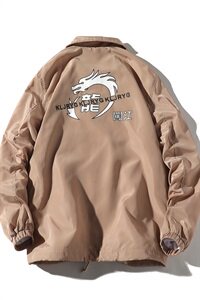 709-JK52-P65 2021春秋款 港风白底休闲运动教练服学生百搭夹克外套图片