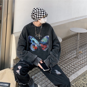 22新款秋复古美式水洗做旧宽松连帽男女中性卫衣301B-JB7897-P58图片
