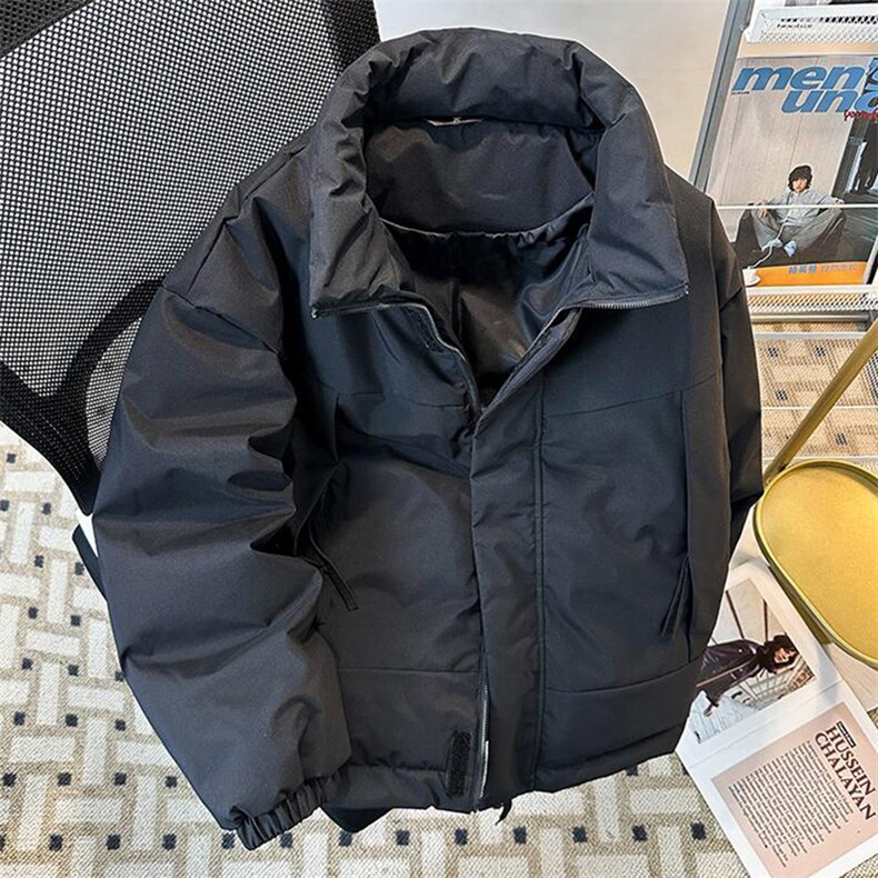 现货美式高街休闲夹克冬季立领纯色三防户外工装加厚棉服外套,男装夹克,电商A486