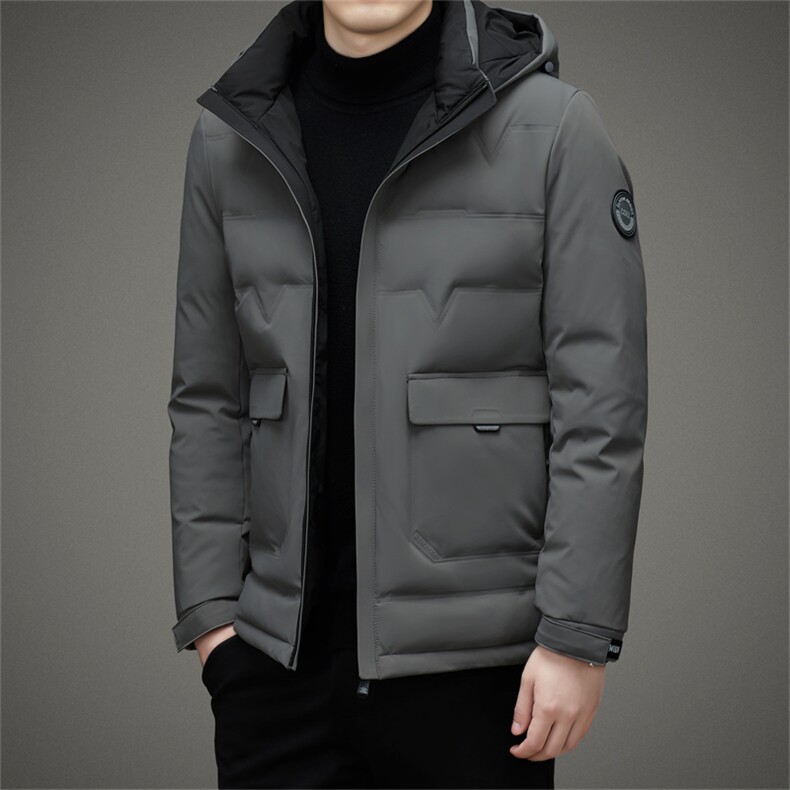 2023新款冬季中年男士可脱卸帽羽绒服爸爸装休闲加厚保暖上衣外套,男装羽绒服,电商B212（原钱塘6029）