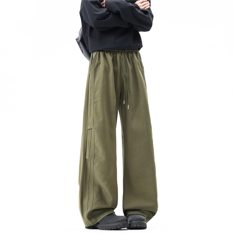 美式秋季潮牌美式褶皱水洗直筒工装裤男复古宽松高街阔腿休闲长裤，男装工装外套，星座1013-5