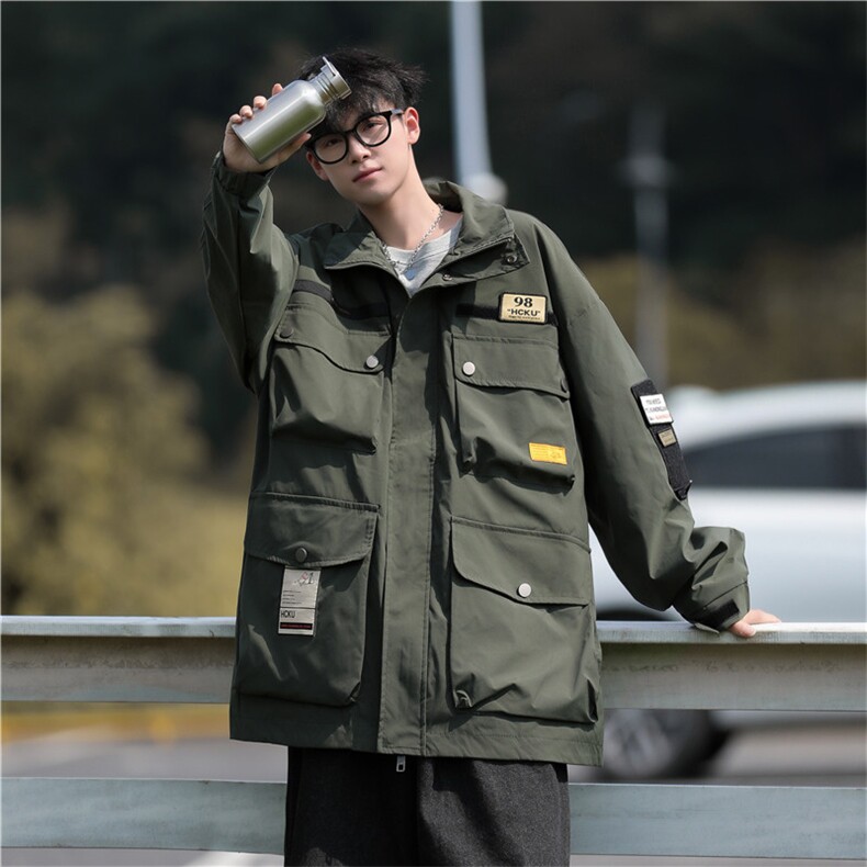 F131-P80美式潮牌多口袋飞行员夹克男春季新款宽松休闲工装外套,男装夹克,星座512-6