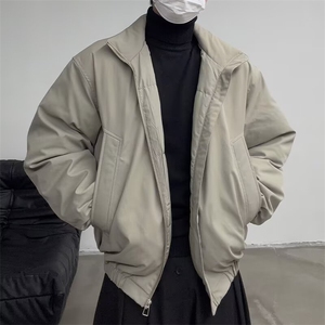 加绒工装高品质立领加厚棉服男秋冬季立领休闲上衣服潮TTY12P78,旗袍上衣搭配下装图片