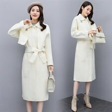 2020冬季新款时尚气质毛呢两件套，女装毛呢外套，曼娅璐