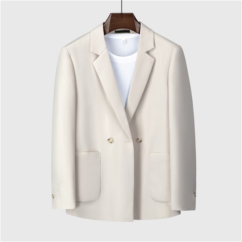 白色痞帅休闲西装男潮流宽松轻熟风西服单西装男士网红外套秋冬款，男装西服，星座505-2（原电商A260-1)