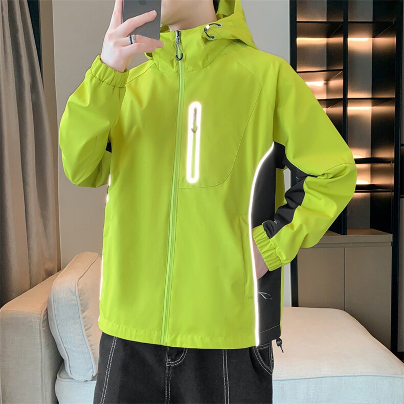 春秋季2024新款男士外套无帽高中初中学生痞帅冲锋衣休闲夹克大码，男装夹克，电商A409-1