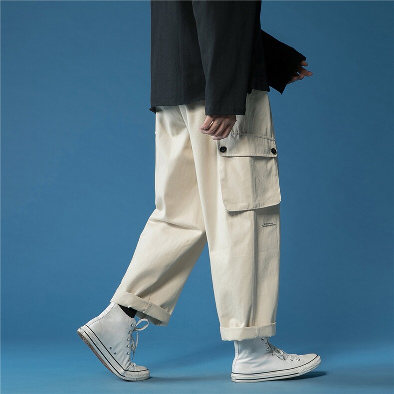秋款工装袋宽松休闲裤印字青少年潮流直筒裤哈伦裤S968-P55控78，男装工装外套，星座617A-6（原A405-1）