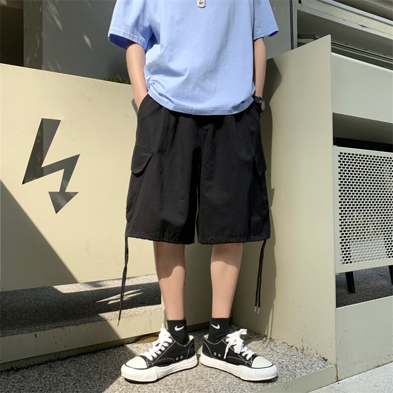 工装短裤男夏季宽松中裤外穿休闲阔腿抽绳五分裤ins潮DK902-p33,男装休闲裤,星座1008