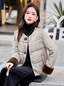 时尚立领棉服女2025冬季新款新中式宽松洋气短款棉衣外套图片