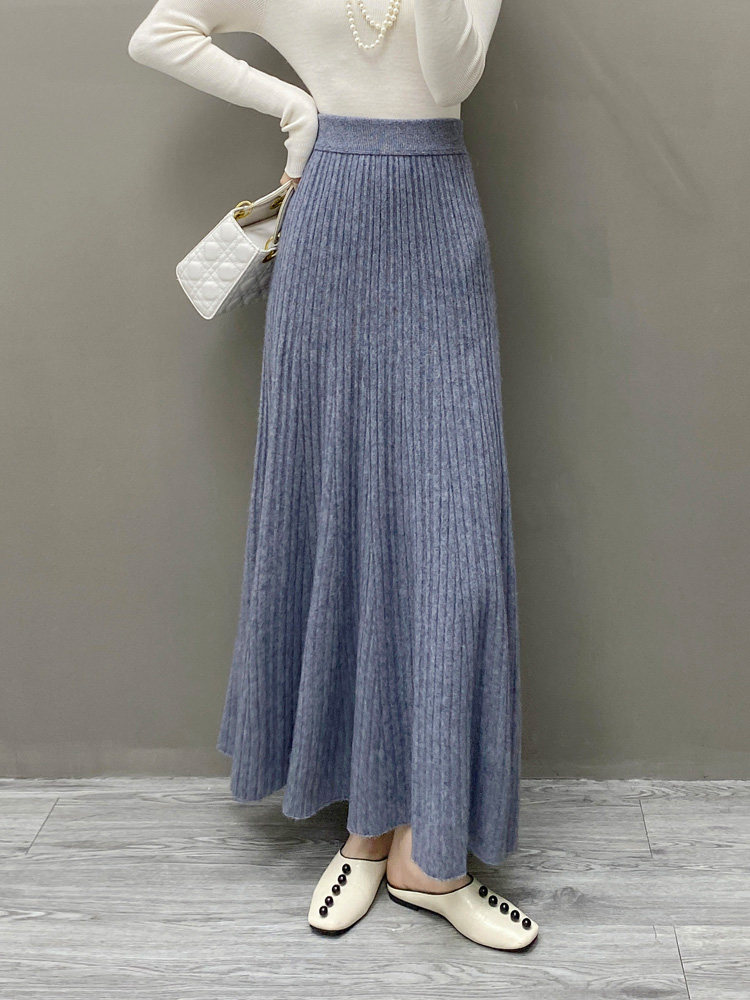 2025年秋季12针百褶裙时尚百搭通勤休闲，女装半身裙，织绒羊