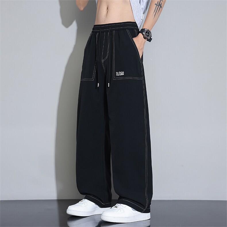 冰丝休闲裤夏季新款直筒宽松阔腿长裤凉感弯刀裤A436-2590-P40,男装休闲裤,电商A436