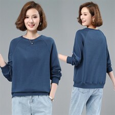 2021春季新款时尚舒适圆领气质百搭休闲卫衣，女装卫衣/绒衫，小林双子