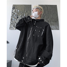 美式高街夹克男士韩版潮流痞子帅气拉链2025秋冬ins外套W6661-P75，男装夹克，星座412-1