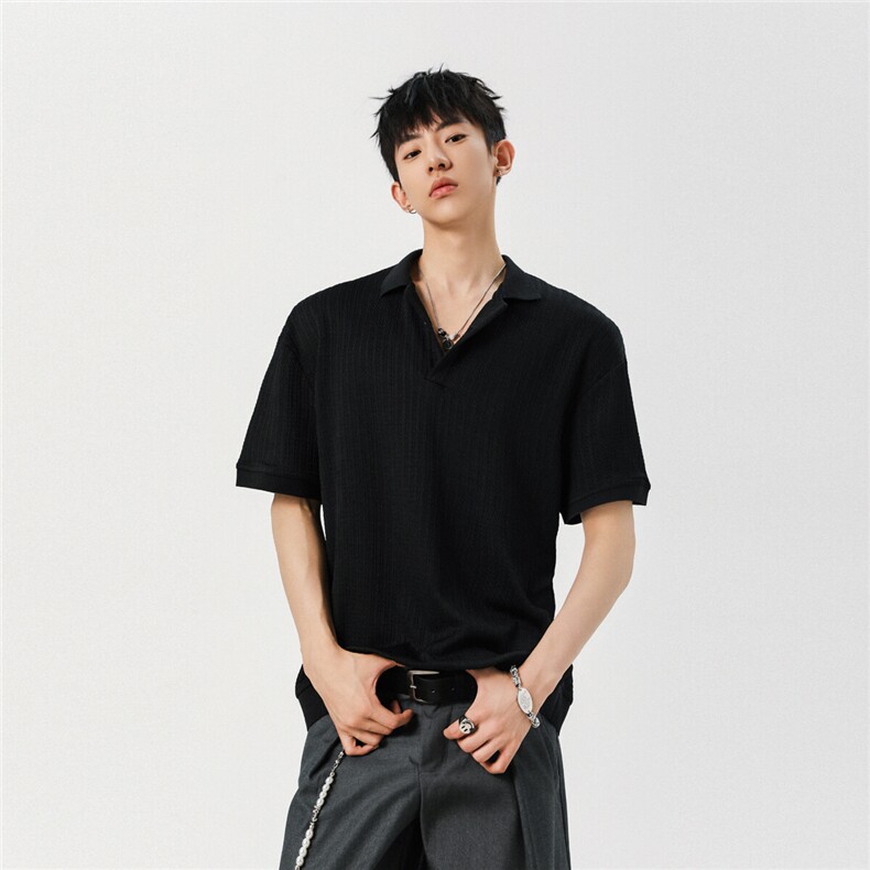 夏季新款提花冰丝透气修身POLO衫PL2566-特批35控68,男装Polo衫,电商A072