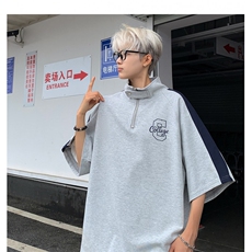 xp2413特P35控78抖音品质夏季美式冰感拉链POLO衫男潮流宽松短袖，男装Polo衫，电商B370