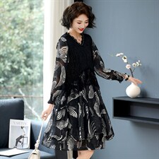 2023春季新款连衣裙花色舒适高腰显瘦潮流简约时尚，女装连衣裙，丽影随形