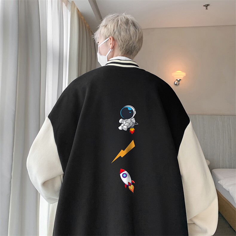 摇粒绒棒球服男大码开衫卫衣男夹克BF86165-P65,男装夹克,电商A040