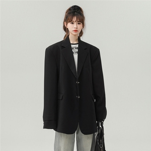 中性风金属装饰西服女成分：96%聚酯纤维4%氨纶XF77069P85控128图片