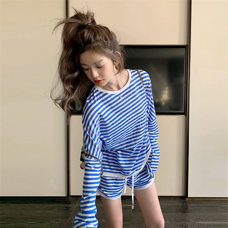 【春款现货】数据好休闲条纹卫衣套装088-2325P135K198,女装套装/套裙,2C088
