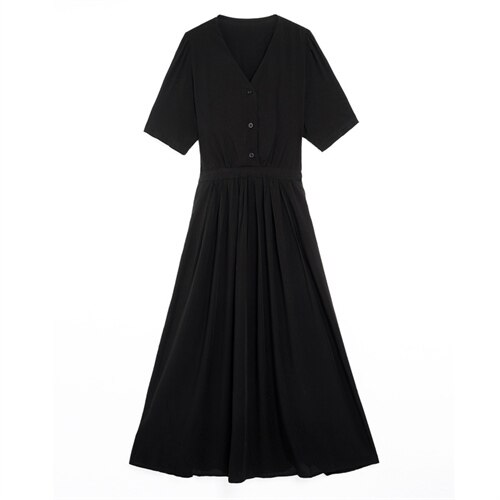 板酷2026夏装新款时尚短袖连衣裙大摆捏褶系带B635，女装连衣裙，板酷