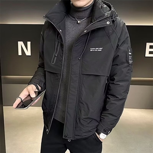 冬季新款男士棉衣外套加厚保暖连帽工装夹克潮流百搭休闲冲锋衣男图片