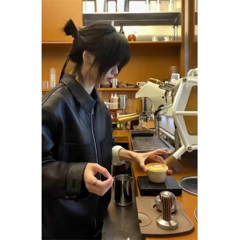 美式复古夹克男秋冬款deto千鸟格外套翻领猎装皮衣LHT1344-p89,男装夹克,星座1008