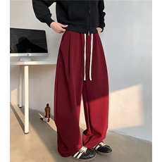 冬季时尚百搭阔腿裤宽松高街明线弯刀裤加绒加厚卫裤D386P68，男装休闲裤，电商A335-1（原A458）