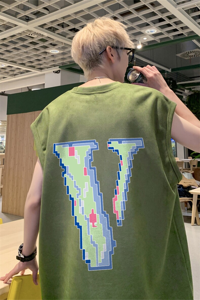 （抖音不可售）重磅麂皮绒无袖坎肩背心像素v印花JB4118-特P19,男装背心/马甲,星座508（原C305）