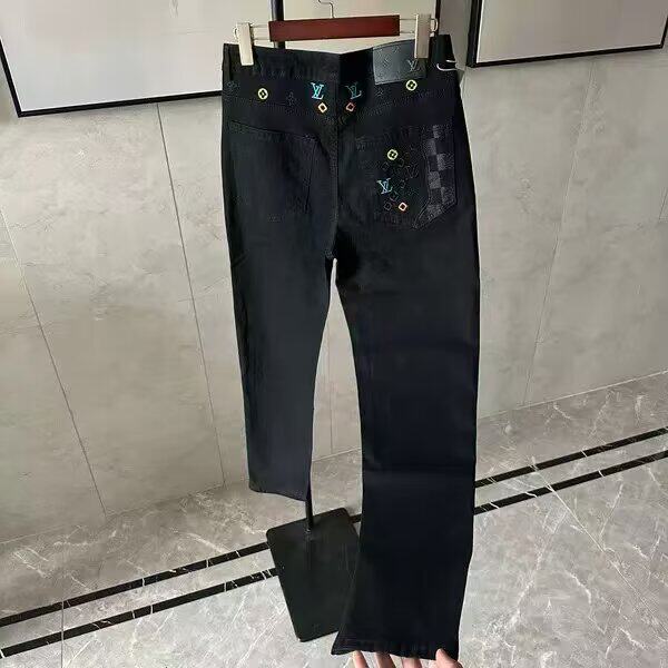 美式街头网红复古刺绣经典贴皮黑色牛仔裤男女宽松直筒ZK40P44,男装牛仔裤,星座1112-1