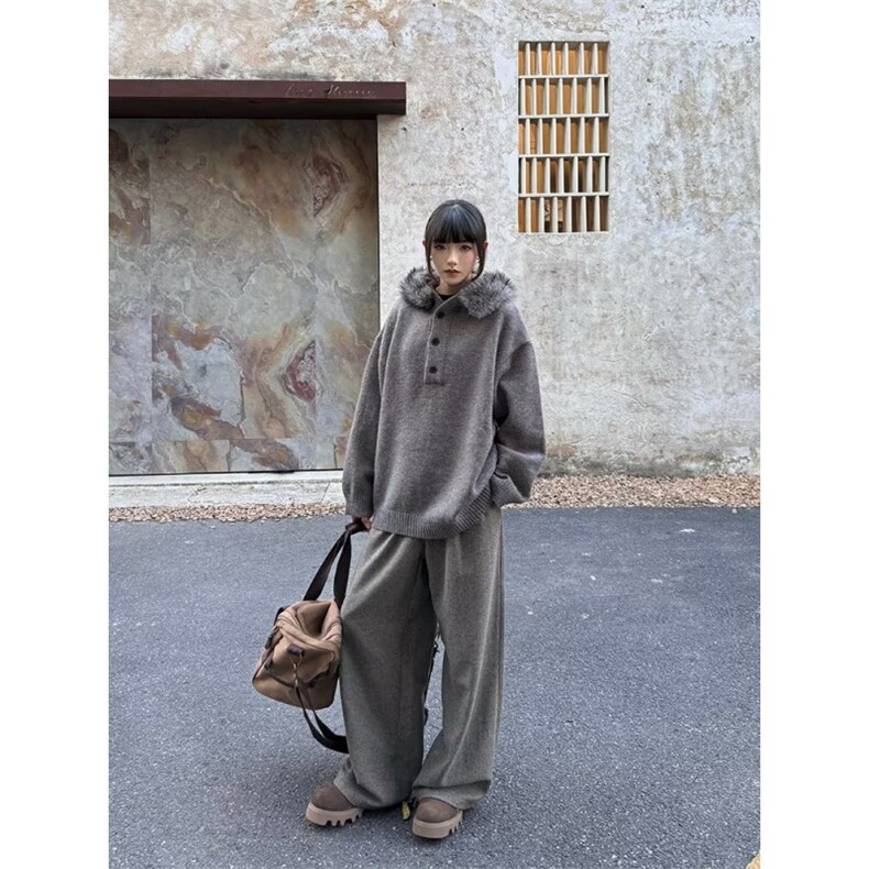 秋冬男士毛衣宽松连帽套头纯色毛线衣青年针织衫高级感外穿,男装针织衫/毛衣,星座506A
