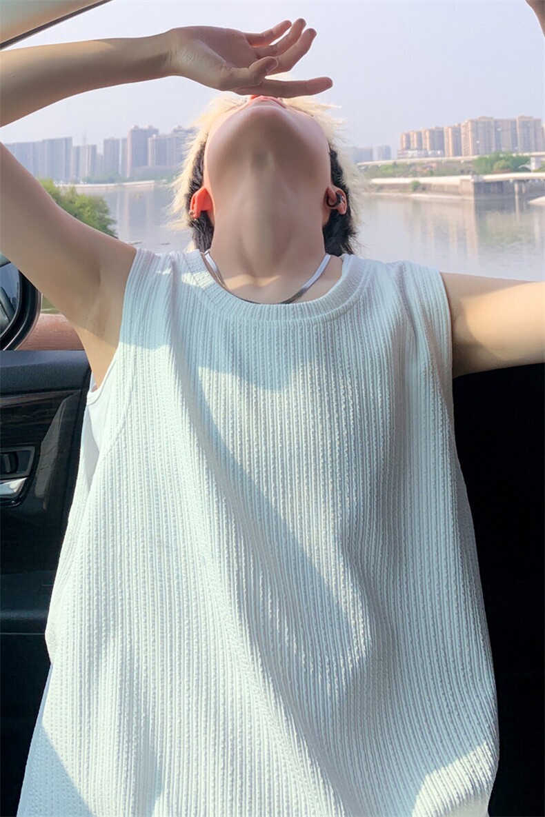 ！2026夏季男士背心肌理感冰感无袖T恤BX02特P20,男装背心/马甲,电商B220