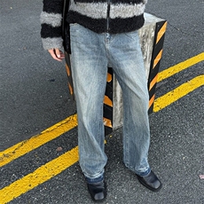 美式复古水洗设计感牛仔裤潮牌宽松休闲直筒裤，男装牛仔裤，星座410-6（原星座1304-1）