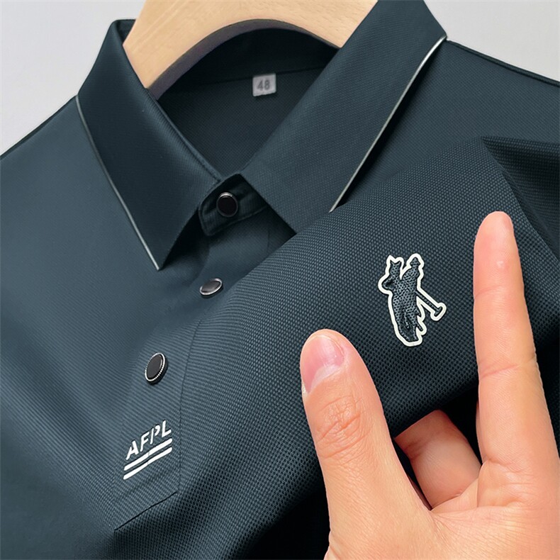 2023夏季新款短袖t恤男士polo衫时尚商务有领体恤休闲带领上衣服T,男装T恤,电商B212（原钱塘6029）