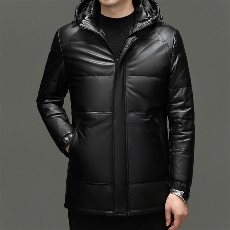 BG-X5603冬季男士海宁真皮羽绒服山羊皮风衣鹅绒内胆百搭外套,男装风衣,电商B360A（原721A）
