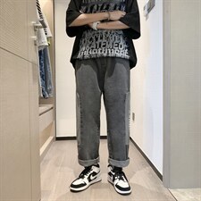 牛仔裤男生秋款ins潮牌直筒韩版潮流百搭工装阔腿裤子K1386-P40，男装休闲裤，星座512-4