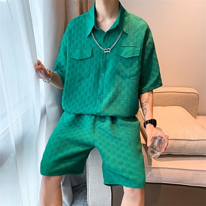 夏季t恤套装男休闲短袖短裤两件套搭配一套衣服帅气TZ0783-P55