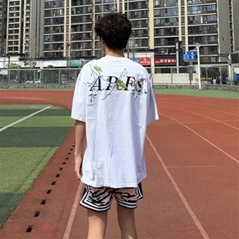 万针全刺绣工艺抖音得物高品质260克重磅纯棉双纱美式高街短袖T恤,男装T恤,电商A486