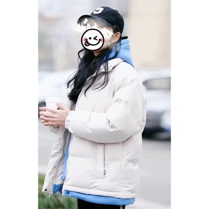 日系加厚假两件连帽棉衣外套男青少年时尚保暖棉服M2913特P70控98,早秋咖啡色短裙如何搭配裤袜图片