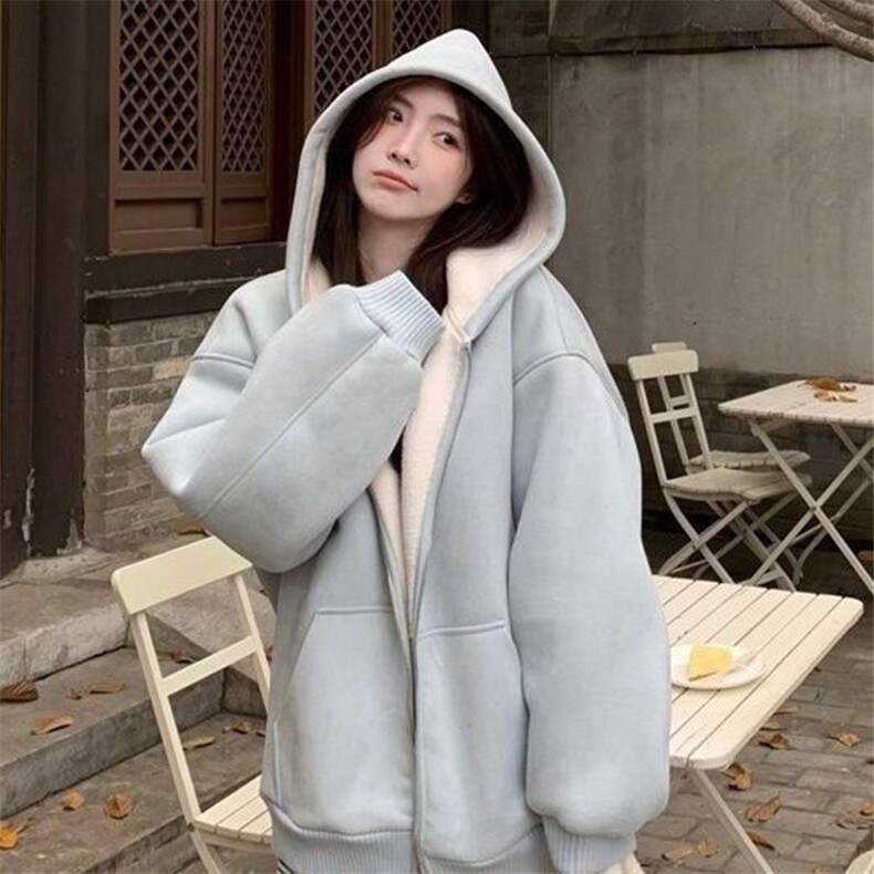 DD102P53美式复古连帽开衫外套,女装短外套,电商B323A