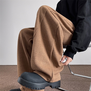 8XL-M 高品质含羊毛！雪尼尔卫裤加厚休闲阔腿裤男K9117P108控138图片