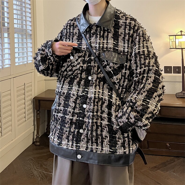 ！抖音直播小香风拼接夹克衫外套XH27-P100,男装夹克,电商B367