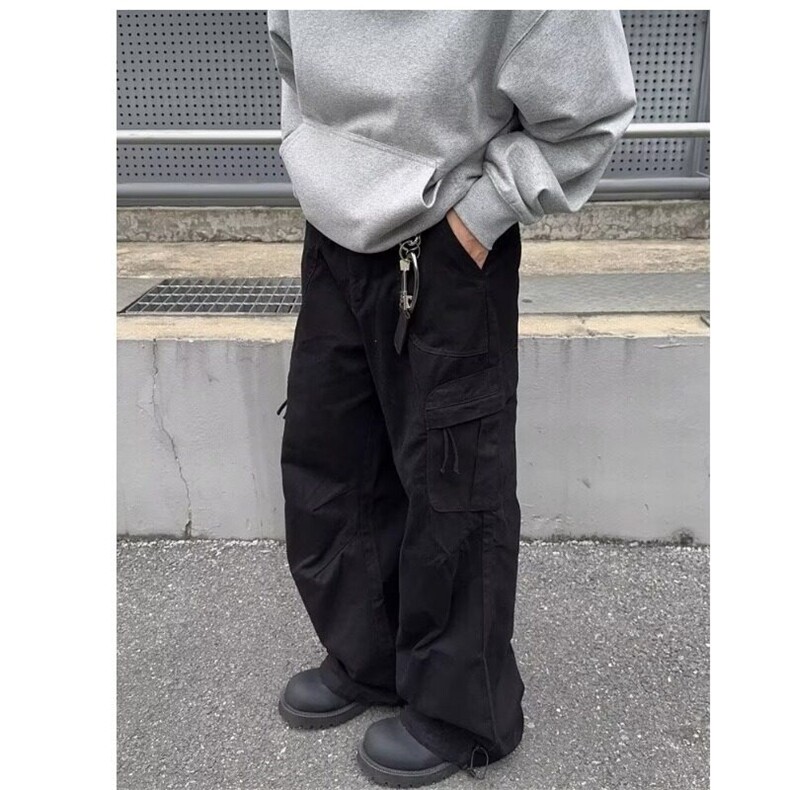 美式复古高街多口袋工装裤男潮牌宽松直筒百搭阔腿拖地裤子,男装休闲裤,星座506A