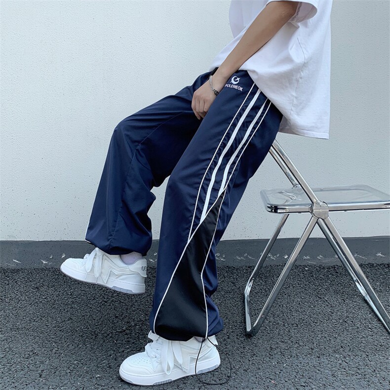 休闲裤男韩版潮流高街帅气拼色2024夏季新款ins束脚裤K4106-P40,男装休闲裤,星座412-3