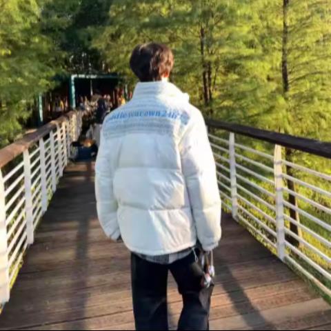 美式小香风拼接棉服男款冬季加厚保暖立领面包服潮牌情侣棉衣外套,男装棉衣,星座410-6（原星座1304-1）