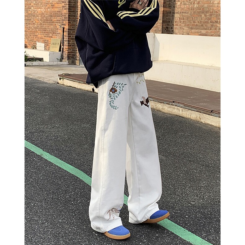 现货美式牛仔裤高级感裤子直筒宽松hiphop休闲裤N067-P46,男装牛仔裤,星座308B-2