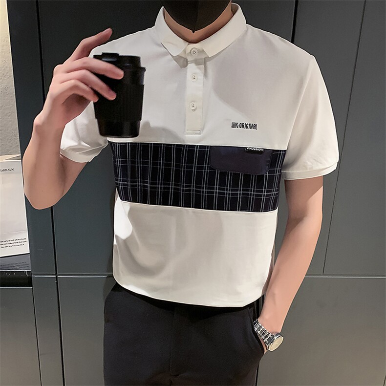 卡其2023社会小伙修身绣花短袖polo衫男士短袖T恤PL802-P58控价78,男装Polo衫,电商A108
