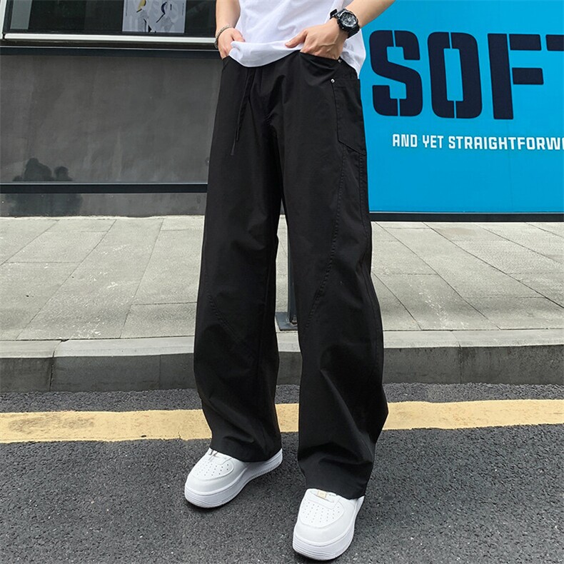 GENIOLAMODE美式机能风工装伞兵裤男士春秋款青少年休闲宽松直筒,男装工装外套,电商A042