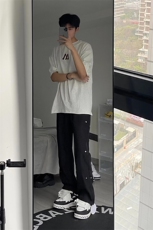 B221美式ins高街小众排扣直筒休闲西裤LK23008-P60控78，男装休闲裤，电商B221